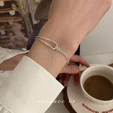 925 Sterling Silver ins Bracelet Bangle For Women Girls B16