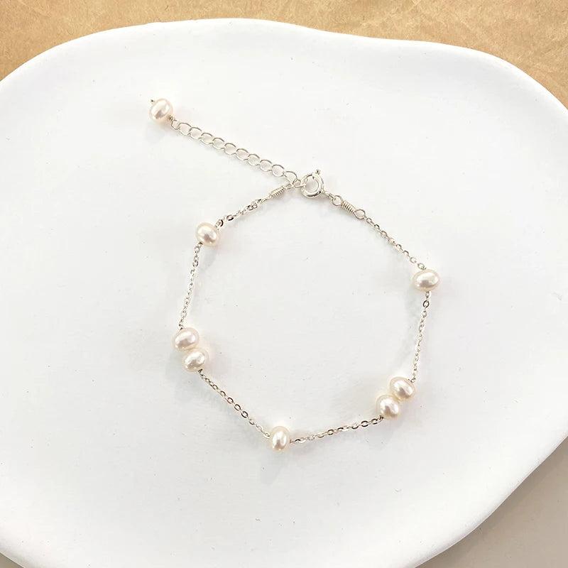 Freshwater Pearl 925 Silver Bracelet for Girl Wedding