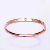 Purple Crystal Bracelet Rose Gold Wedding Jewelry
