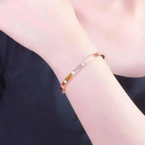 Purple Crystal Bracelet Rose Gold Wedding Jewelry