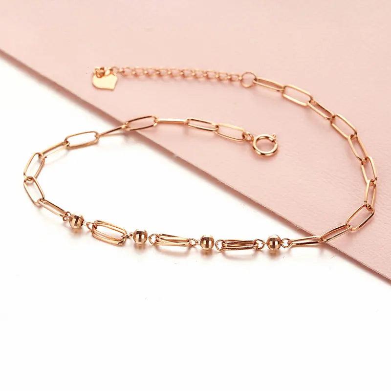 14K Rose Gold Plated Purple Beads Bracelet for Women
