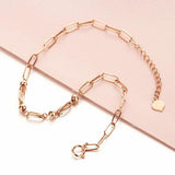 14K Rose Gold Plated Purple Beads Bracelet for Women