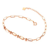 14K Rose Gold Plated Purple Beads Bracelet for Women