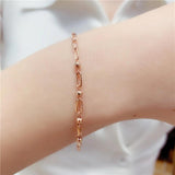 14K Rose Gold Plated Purple Beads Bracelet for Women