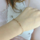 14K Rose Gold Plated Purple Beads Bracelet for Women