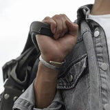 Sterling Silver Feather Bracelet Men's Retro Tide Bracelet