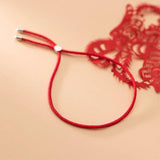 Red String Charm Bracelet Silver 925 Adjustable Thread