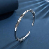 Women's Retro Silver Plated Flowers Open Bracelet Gift