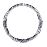 Women's Retro Silver Plated Flowers Open Bracelet Gift