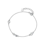 925 Sterling Silver Bowknot Butterfly Chain Bracelet for Women
