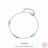 925 Sterling Silver Bowknot Butterfly Chain Bracelet for Women
