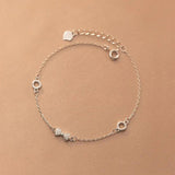 925 Sterling Silver Bowknot Butterfly Chain Bracelet for Women