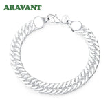 925 Silver 10MM Bracelets Chain Women Men Jewelry