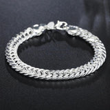 925 Silver 10MM Bracelets Chain Women Men Jewelry