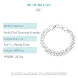 925 Silver 10MM Bracelets Chain Women Men Jewelry
