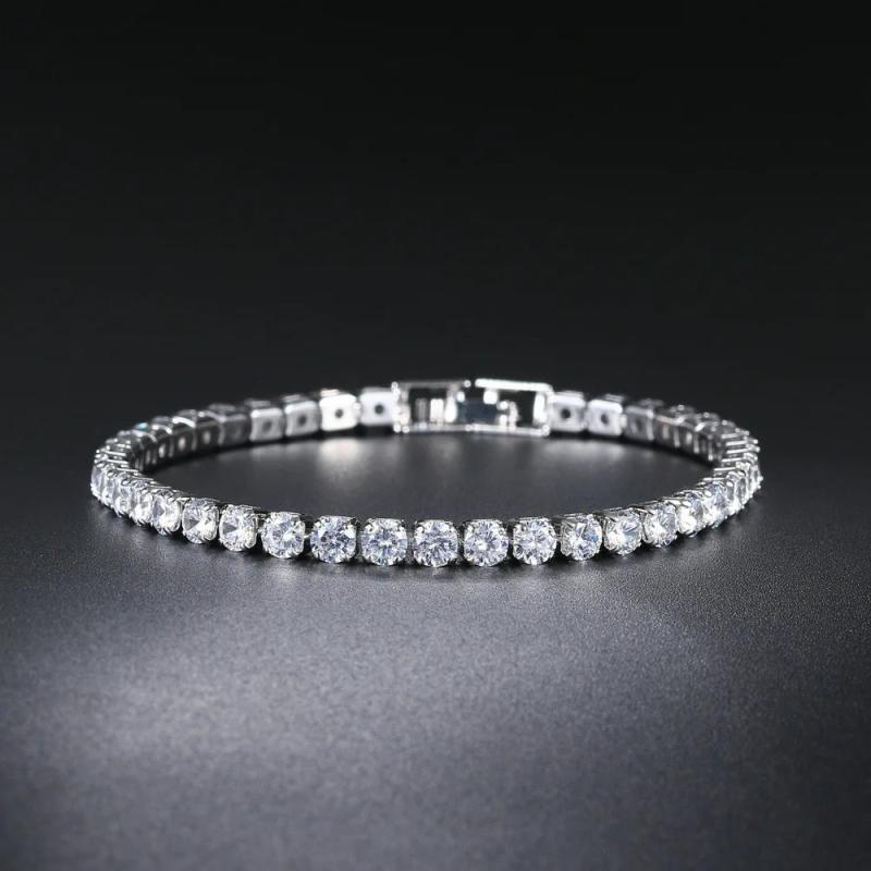 Zircon Light 925 Bangle Chain Wedding Girls Gift Jewelry