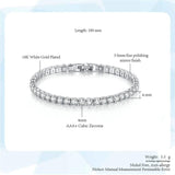 Zircon Light 925 Bangle Chain Wedding Girls Gift Jewelry