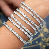 Zircon Light 925 Bangle Chain Wedding Girls Gift Jewelry