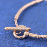 925 Sterling Silver Bracelets Rose Moments T-Bar Snake Chain Bracelet