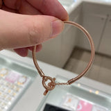 925 Sterling Silver Bracelets Rose Moments T-Bar Snake Chain Bracelet