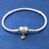 Heart Snake Chain Bracelet 925 Sterling Silver Women Jewelry Gift