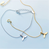 Sterling Silver Geometric Whale Tail Bracelet for Women