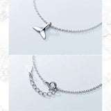 Sterling Silver Geometric Whale Tail Bracelet for Women