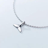 Sterling Silver Geometric Whale Tail Bracelet for Women