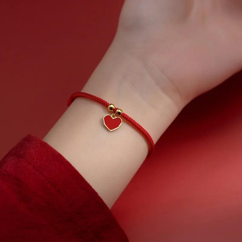 Adjustable Braided Red Rope Bracelet Love Hand Rope