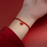 Adjustable Braided Red Rope Bracelet Love Hand Rope