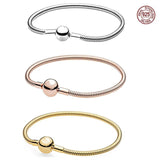 S925 Sterling Silver Snake Bone Bracelet for High End Beads DIY Jewelry