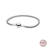 S925 Sterling Silver Snake Bone Bracelet for High End Beads DIY Jewelry