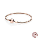 S925 Sterling Silver Snake Bone Bracelet for High End Beads DIY Jewelry