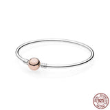 S925 Sterling Silver Snake Bone Bracelet for High End Beads DIY Jewelry