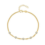 925 Silver Link Bracelet Clear Zircon Charm Adjustable Hand Chain Wedding Gift