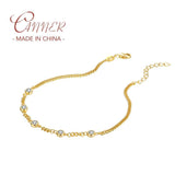 925 Silver Link Bracelet Clear Zircon Charm Adjustable Hand Chain Wedding Gift