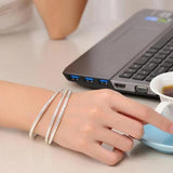 925 Silver Bohemian Carving Cuff Bracelet w/ Open Design