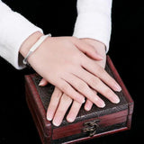 Sterling Silver Hetian Jade Bracelet Chinese Ethnic Style Women's Bracelet