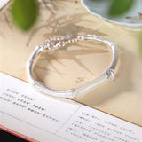 Sterling Silver Hetian Jade Bracelet Chinese Ethnic Style Women's Bracelet