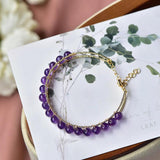 Uruguay Amethyst Purple Bracelet 14K Filled Female Bangle