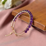 Uruguay Amethyst Purple Bracelet 14K Filled Female Bangle