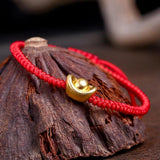 Gold Ingot Lucky Charm Yuanbao Bracelet Hand Knotting Fortune Bangle