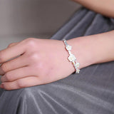 925 Silver Cherry Blossom Bracelet, Allergy-Free