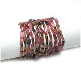 Tourmaline Nugget Round Beads Bracelets Clear Multi-color Charms Gemstones