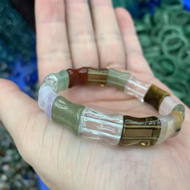 Rock Quartz/Green Aventurine/Red Agate Bracelet Bangle