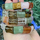 Rock Quartz/Green Aventurine/Red Agate Bracelet Bangle