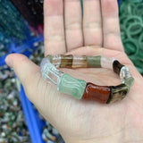 Rock Quartz/Green Aventurine/Red Agate Bracelet Bangle