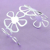 925 Silver Flower Bangle Bracelet For Women