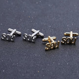 Tangula Initials Cufflinks Men Stainless Steel Silver 2-3Letters