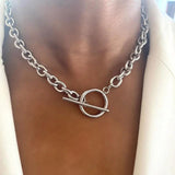 Stainless Steel Toggle Clasp Chain Necklace for Men Women